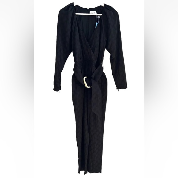 Tanya Taylor Talisia Jumpsuit with Belt in Black with Gold Buckle NWT- Size XS - Picture 4 of 12